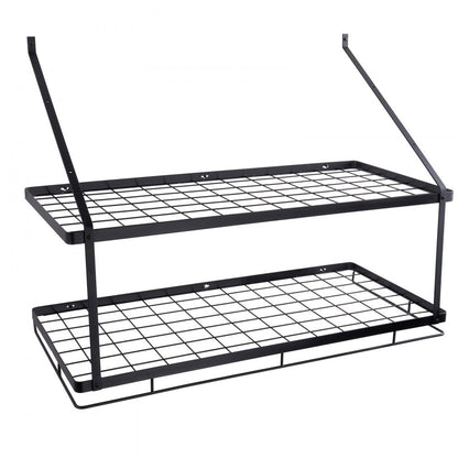 BB-BGGJ02 - Wall-Mounted 30” Carbon Steel Pot Rack, 55 lbs Capacity