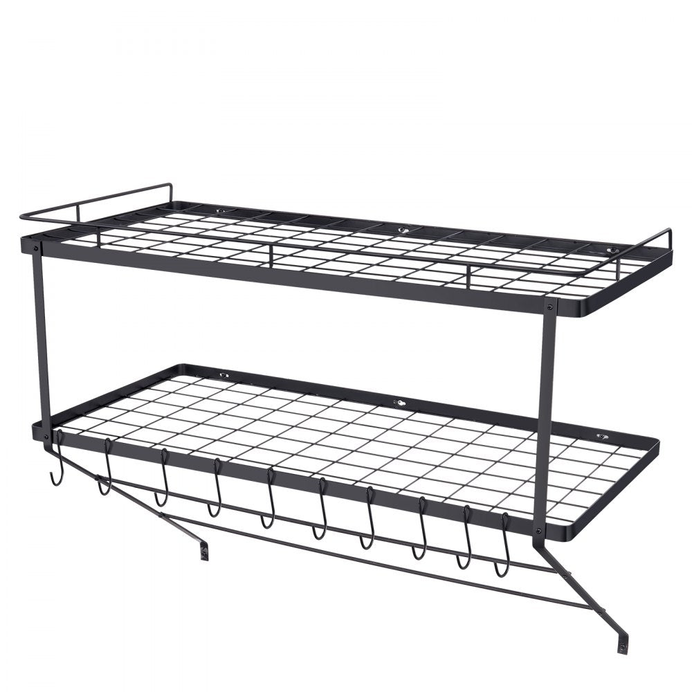 BB-BGGJ02 - Wall-Mounted 30” Carbon Steel Pot Rack, 55 lbs Capacity