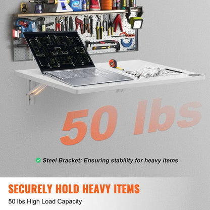 PBS-1 - Space-Saving 23.62" Wall Mounted Table for Home or Office