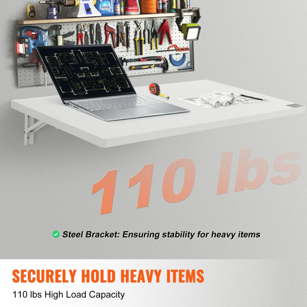 PBS-3 - Compact 35.43" Wall-Mounted Folding Table for Small Spaces