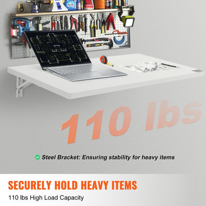 PBS-3 - Compact 35.43" Wall-Mounted Folding Table for Small Spaces