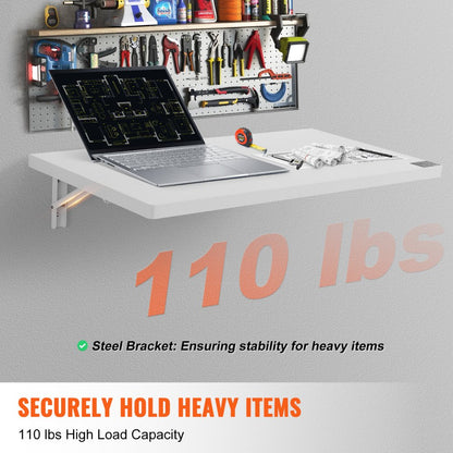 PBS-2 - VEVOR 31.5" Wall Mounted Folding Table with 110 lbs Capacity
