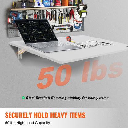 PBS-7 - Space-Saving Wall-Mounted Folding Desk, 31.5" x 19.69"