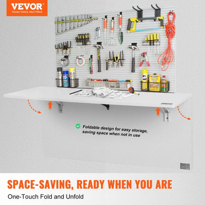 PBS-5 - Space-Saving 43.31" Folding Wall Table with Slow-Close Brackets