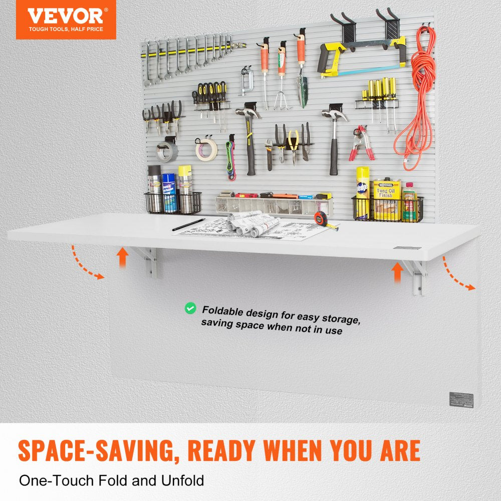 PBS-6 - 47.24" VEVOR Wall Mounted Folding Table for Space-Saving Storage