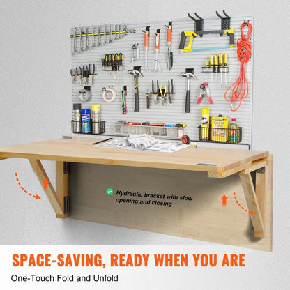PS-1 - 31.5" Wall Mounted Folding Table - Space-Saving & Stylish Design