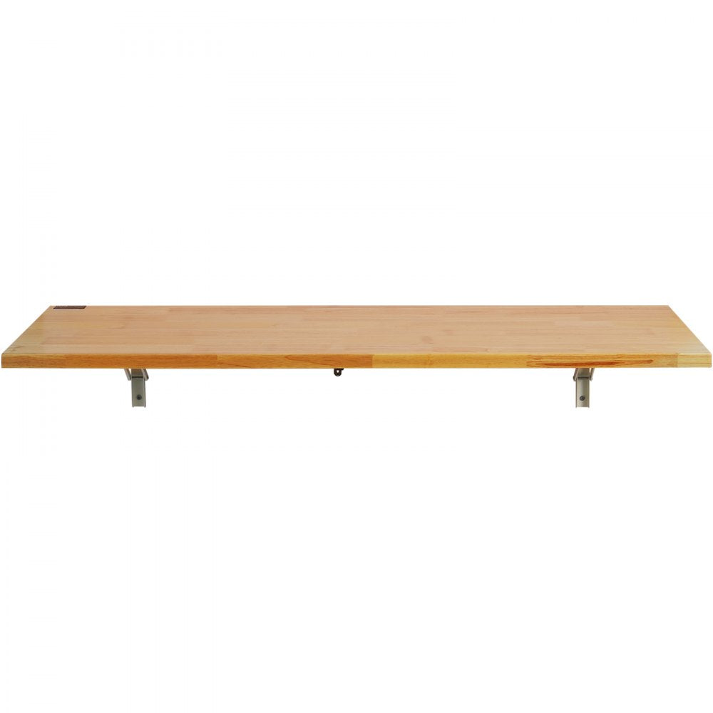 RBS-1 - 47.24" Rubberwood Wall-Mounted Table with Hydraulic Brackets