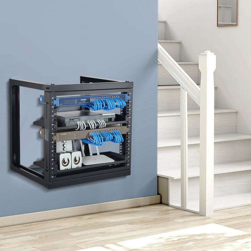 SPT-505-09 - 9U Carbon Steel Wall Mount Rack, 150 lbs, 18" Deep