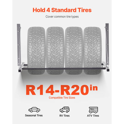 TC0513 - Heavy Duty 32"-48" Folding Tire Rack for 4 Tires