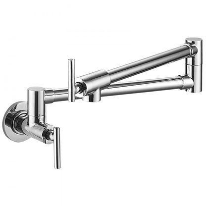 VV-BGSSLT23.6W - Chrome Pot Filler Faucet with Double Valves & Handles