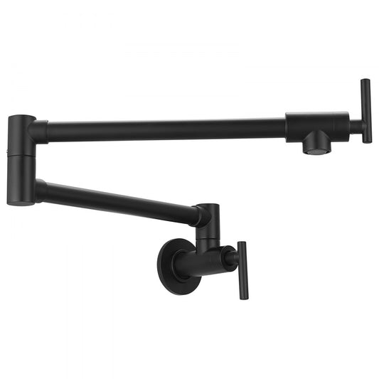 VV-BGSSLT21.5B - Matte Black Brass Pot Filler Faucet with Dual Handles