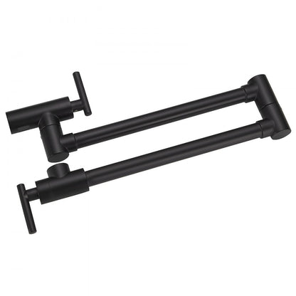 VV-BGSSLT21.5B - Matte Black Brass Pot Filler Faucet with Dual Handles