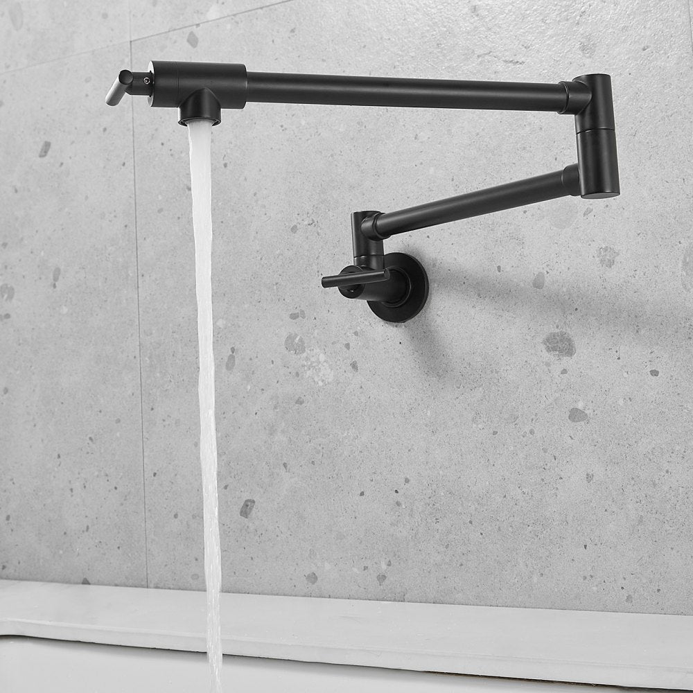 VV-BGSSLT23.6B - Durable Brass Pot Filler Faucet with Black Finish