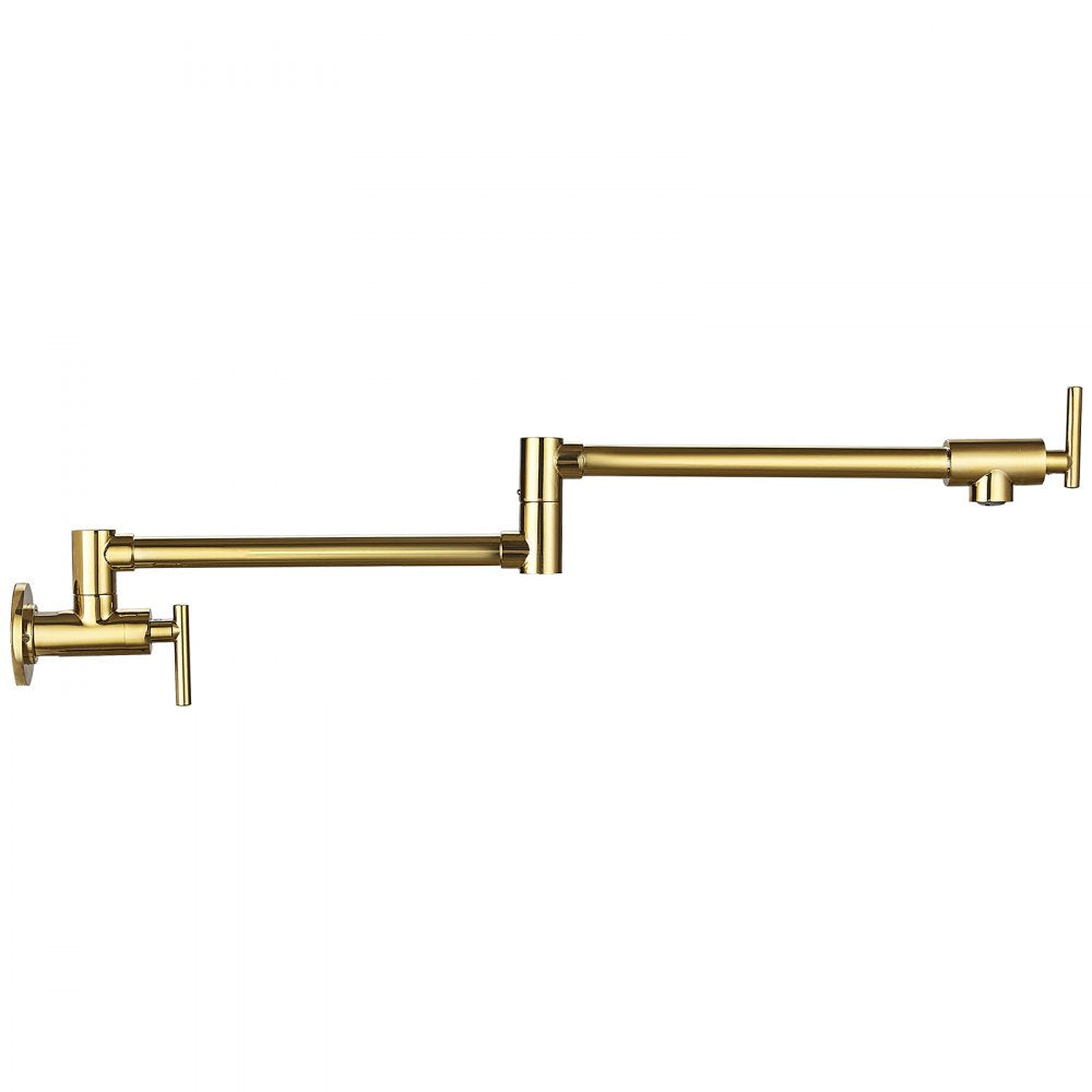 VV-BGSSLT23.6GO - Gold Brass Pot Filler Faucet with Double Handles
