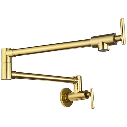 VV-BGSSLT23.6GO - Gold Brass Pot Filler Faucet with Double Handles