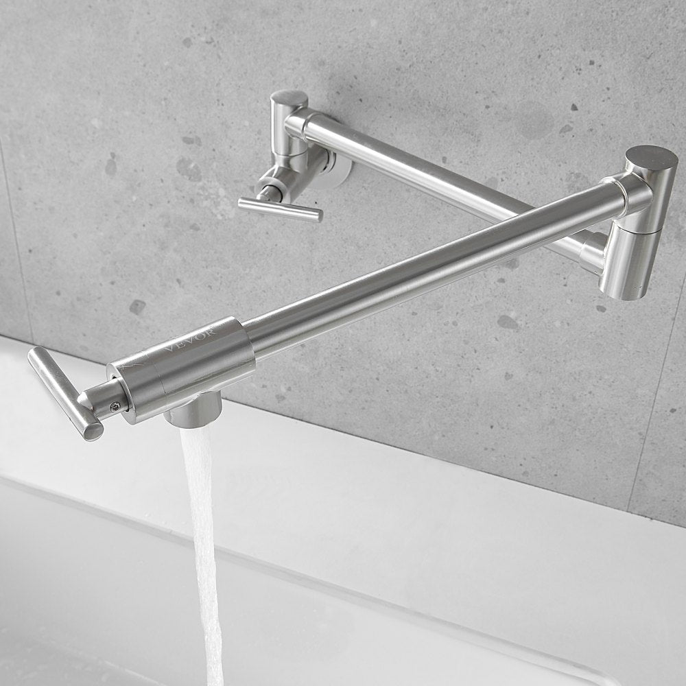 VV-BGSSLT21.5GY - Brushed Nickel Pot Filler Faucet with Double Handles