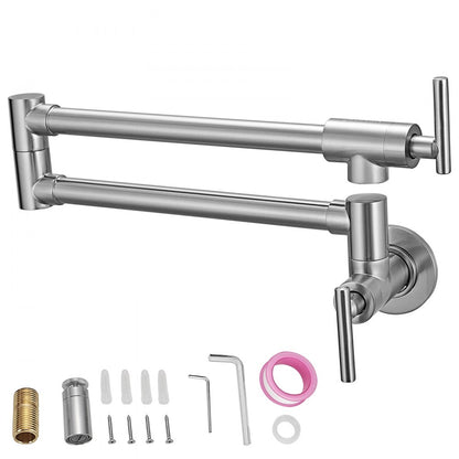 VV-BGSSLT21.5GY - Brushed Nickel Pot Filler Faucet with Double Handles