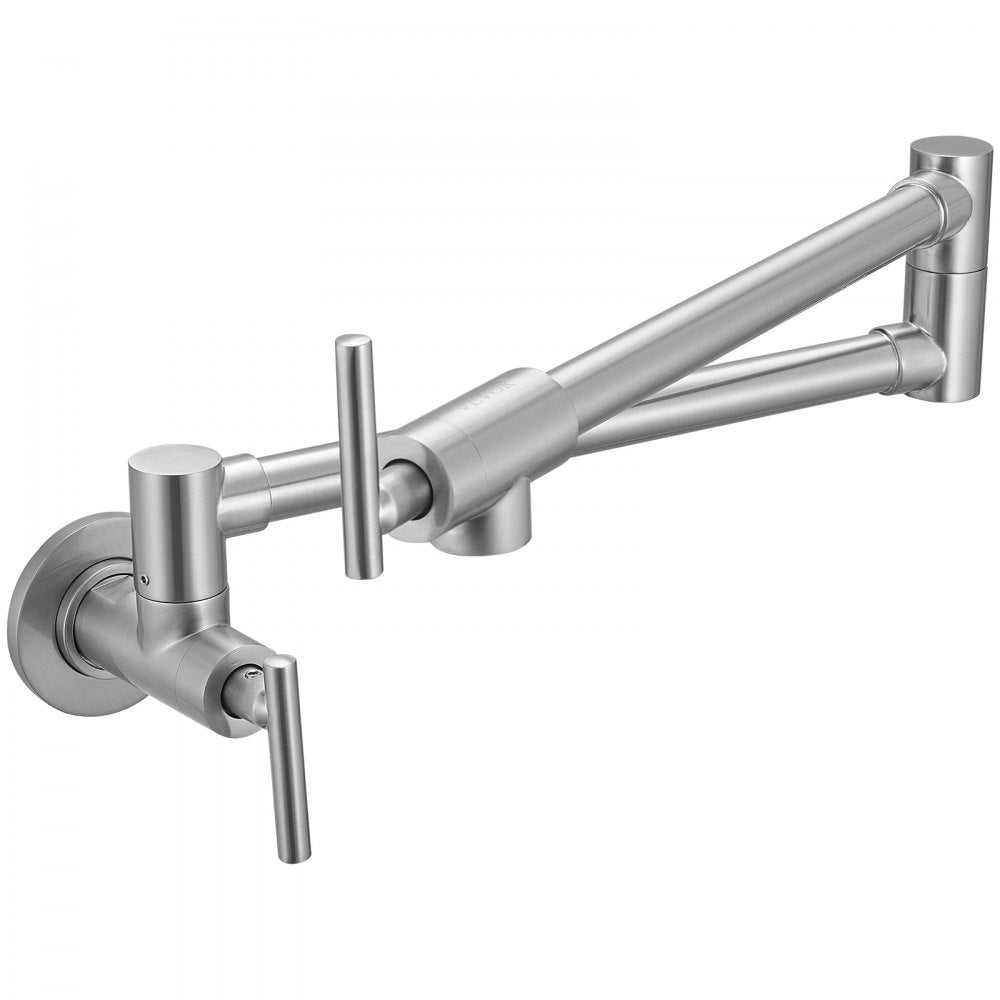 VV-BGSSLT23.6GY - Brushed Nickel Kitchen Pot Filler Faucet with Double Handles