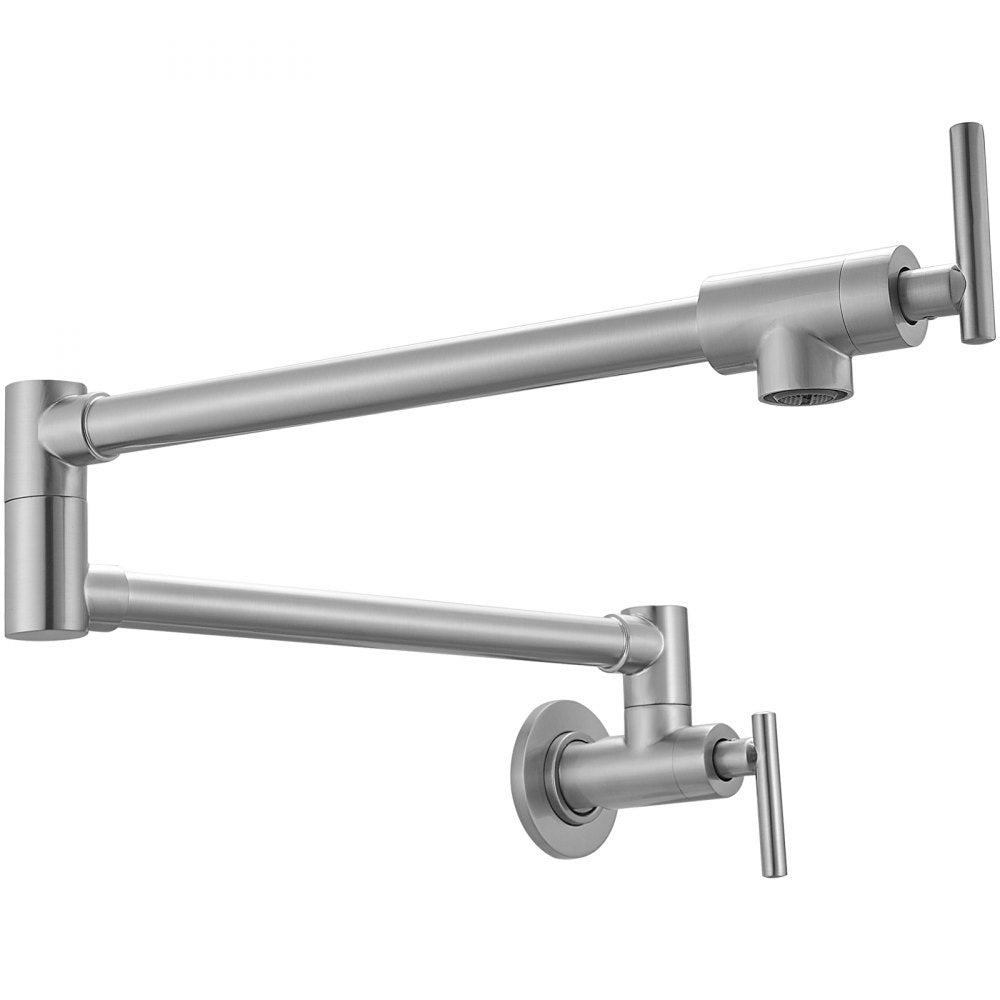 VV-BGSSLT23.6GY - Brushed Nickel Kitchen Pot Filler Faucet with Double Handles