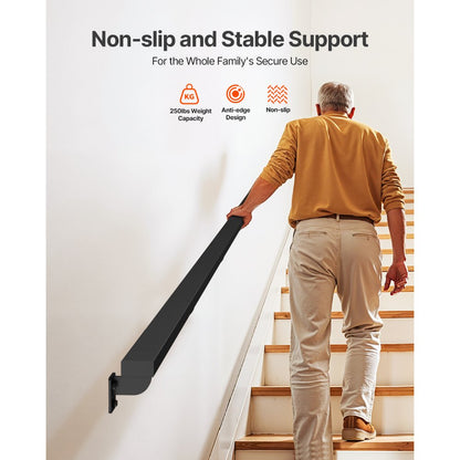 BG-F-15 - Durable Aluminum Wall Handrail, 250 lbs Capacity, 35” Height