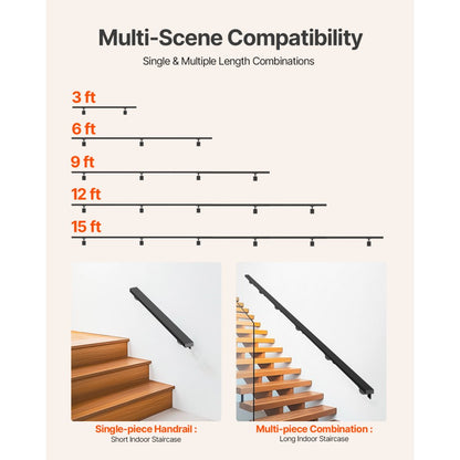 BG-F-15 - Durable Aluminum Wall Handrail, 250 lbs Capacity, 35” Height