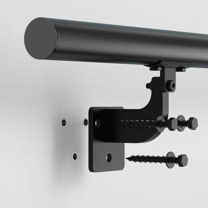 BG-12 - Durable Black Aluminum Wall Handrail for Stairs and Home Use