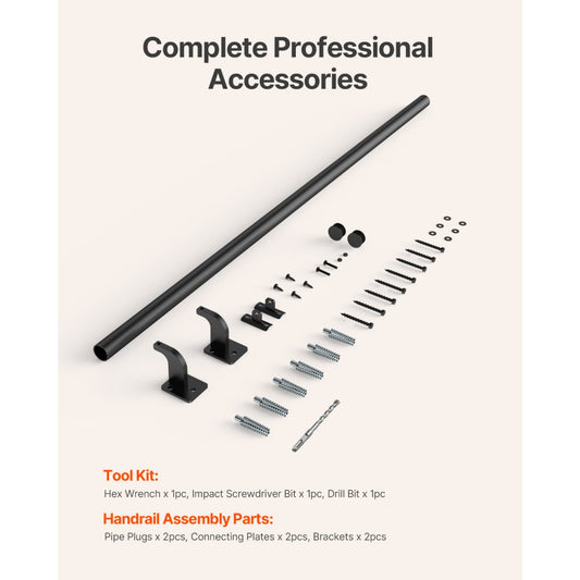 BG-4 - Durable Wall Mounted Handrail for Stairs and Home Use