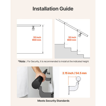 BG-6 - Versatile Aluminum Wall Mounted Handrail for Indoor & Outdoor Use