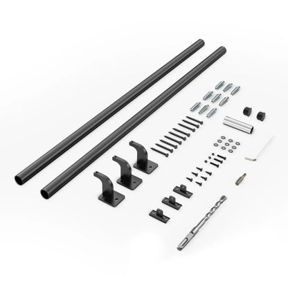 BG-7 - 7ft Black Aluminum Handrail for Stairs & Indoor Use