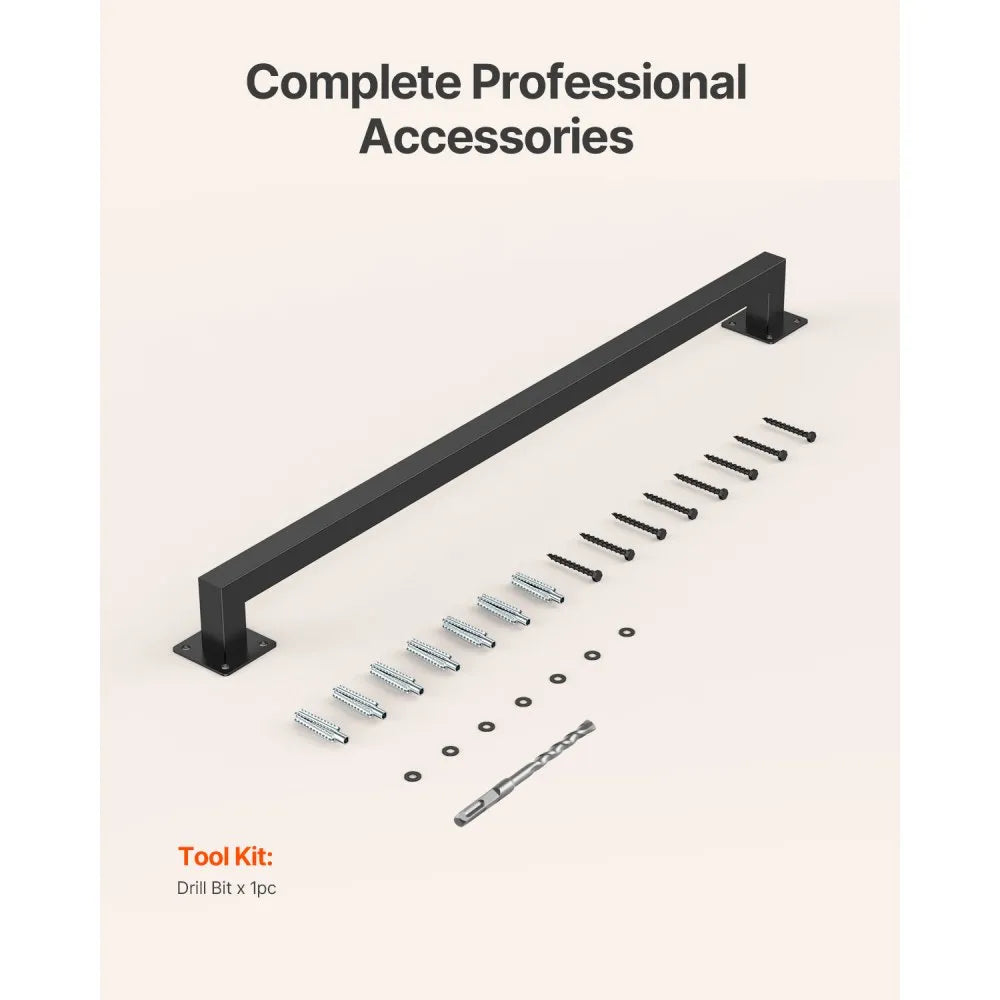 BG-TF-3 - 3ft Black Iron Wall Handrail for Sturdy Support