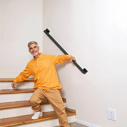 BG-TF-3 - 3ft Black Iron Wall Handrail for Sturdy Support