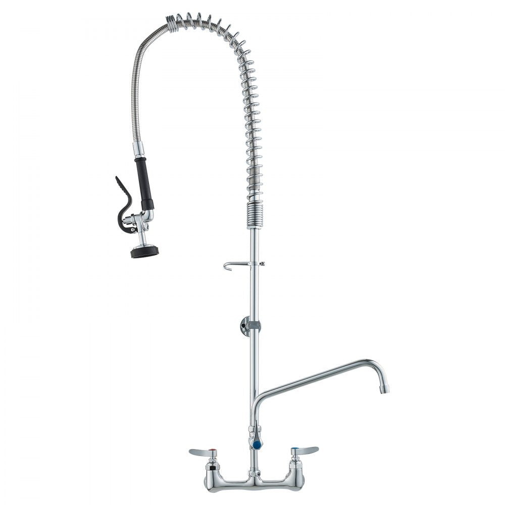 3803A-12-44 - 44-Inch Brass Commercial Faucet with Pre-Rinse Sprayer