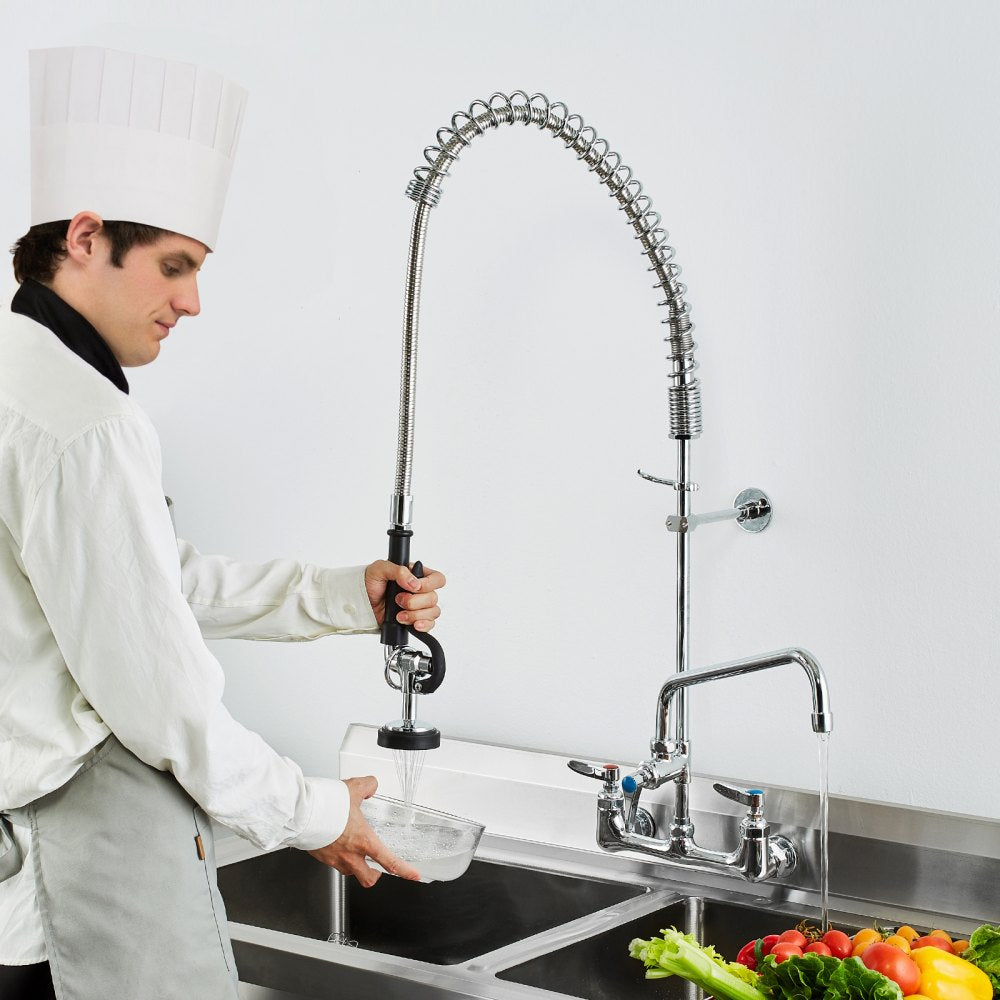 5803A-12-36 - 36-Inch Commercial Faucet with Pre-Rinse Sprayer for Efficient Cleaning