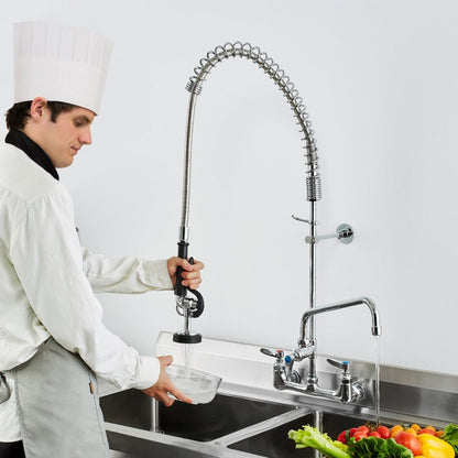 5803A-12-36 - 36-Inch Commercial Faucet with Pre-Rinse Sprayer for Efficient Cleaning