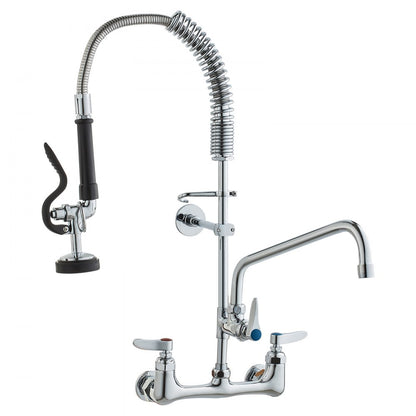 5803A-12-25 - Durable Brass Commercial Faucet with Pre-Rinse Sprayer