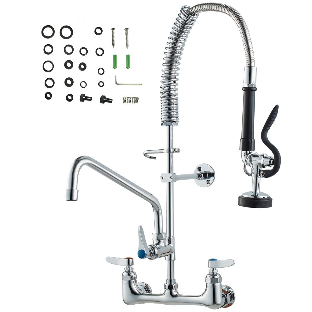 5803A-12-25 - Durable Brass Commercial Faucet with Pre-Rinse Sprayer