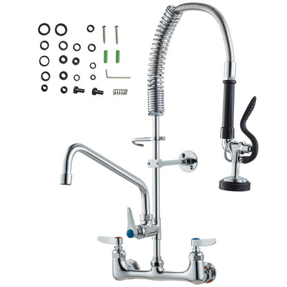 5803A-12-25 - Durable Brass Commercial Faucet with Pre-Rinse Sprayer