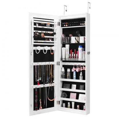PY-2310SS - Wall-Mounted Jewelry Cabinet with Full-Length Mirror & LED Light