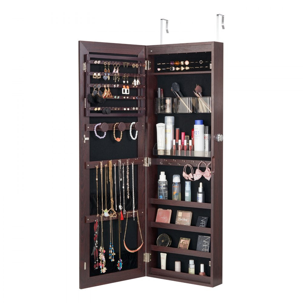 PY-2311SS - Full-Length Mirror Jewelry Cabinet with LED Light & Organizer