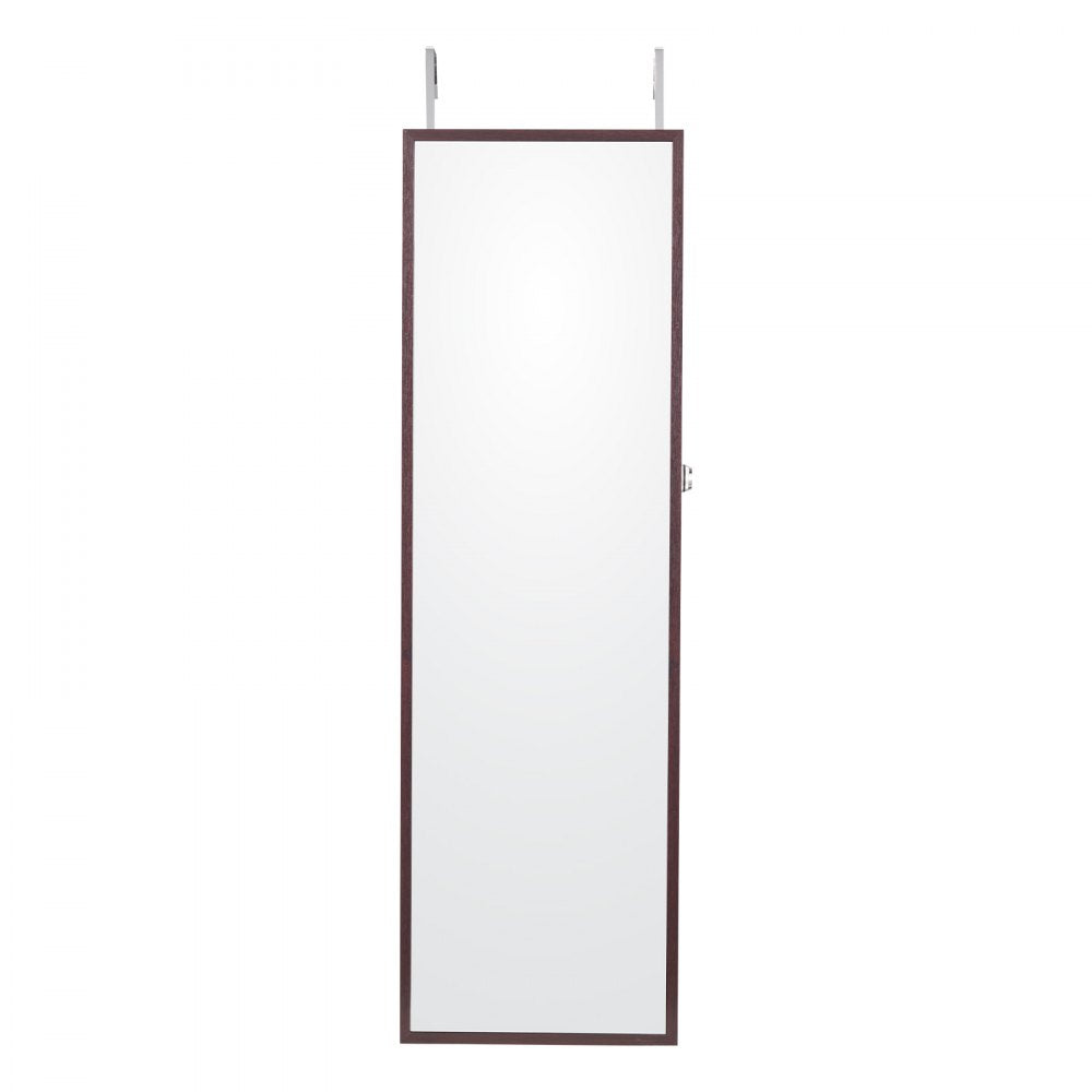 PY-2313SS - 47.2in Velvet-Lined Mirror Jewelry Cabinet with LED Light