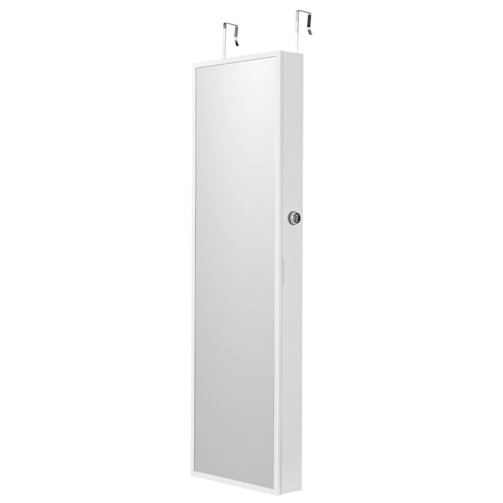 PY-2312SS - Full-Length Mirror Jewelry Cabinet with Velvet Storage, Lockable Design