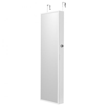 PY-2312SS - Full-Length Mirror Jewelry Cabinet with Velvet Storage, Lockable Design