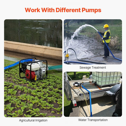 TLP04038X50FT01-CE - 1.5" x 50' Flexible PVC Backwash Hose with Clamps