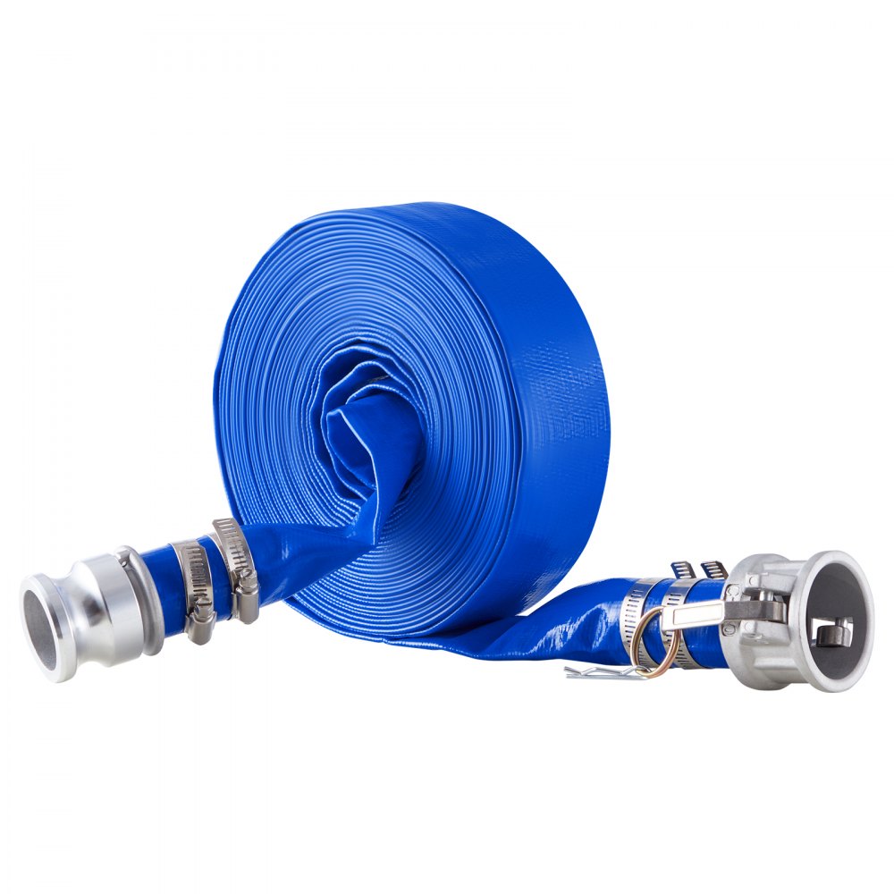 TLP04038X50FT01-CE - 1.5" x 50' Flexible PVC Backwash Hose with Clamps