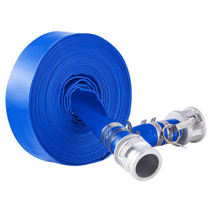 TLP04038X50FT01-CE - 1.5" x 50' Flexible PVC Backwash Hose with Clamps