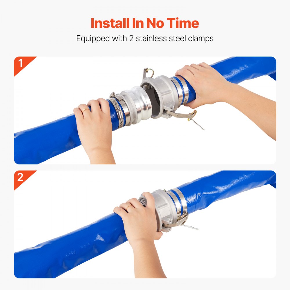 TLP04075X50FT01-CE - 3" x 50 ft Flexible PVC Backwash Hose Kit