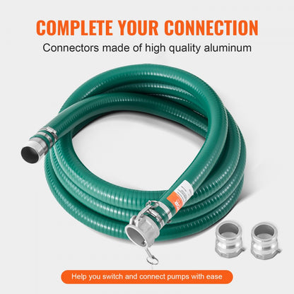 TSH051020-CE - 2" x 20' Durable Suction Hose Kit with Aluminum Camlocks