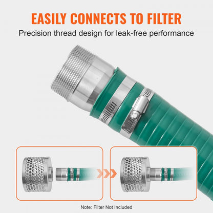 TSH051020-CE - 2" x 20' Durable Suction Hose Kit with Aluminum Camlocks