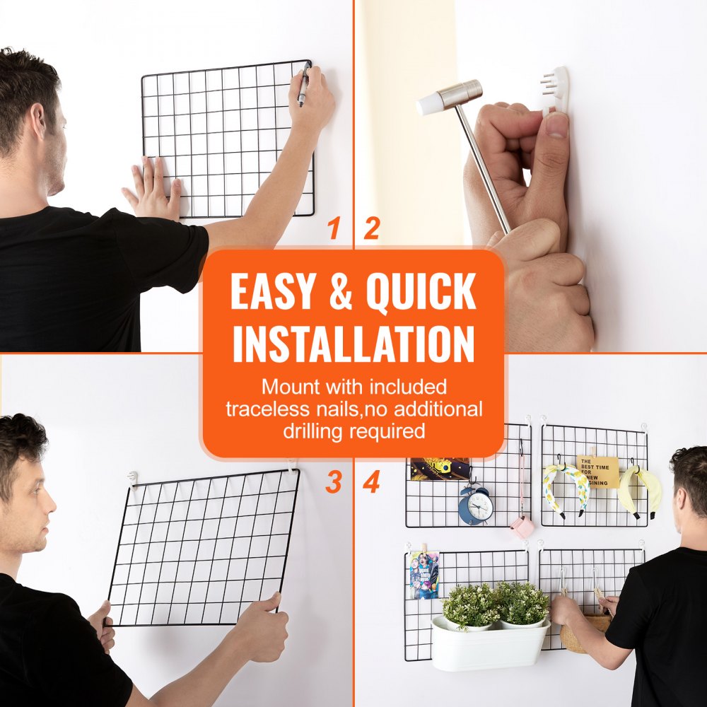 JL-ZPQ-04H - Durable Iron Grid Wall Panels 11.8x15.7" for Jewelry & Photos