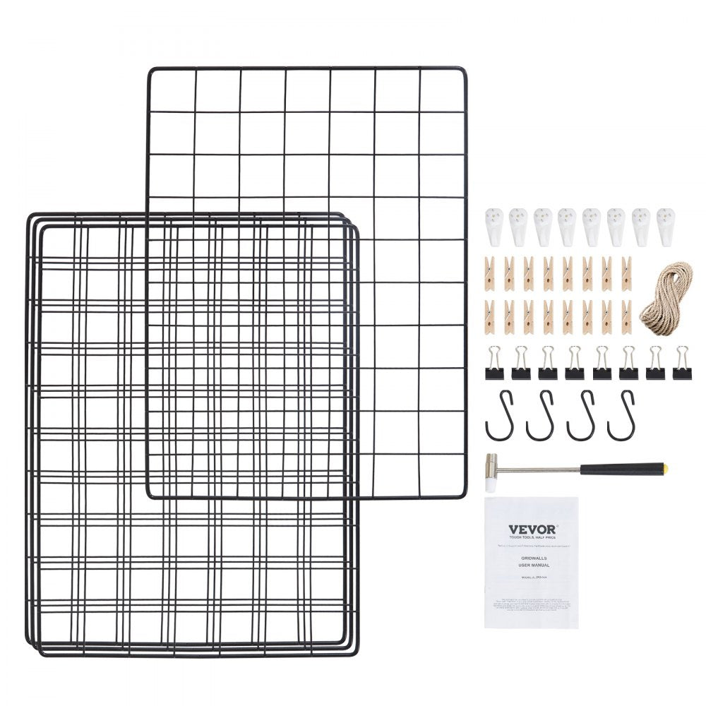 JL-ZPQ-04H - Durable Iron Grid Wall Panels 11.8x15.7" for Jewelry & Photos
